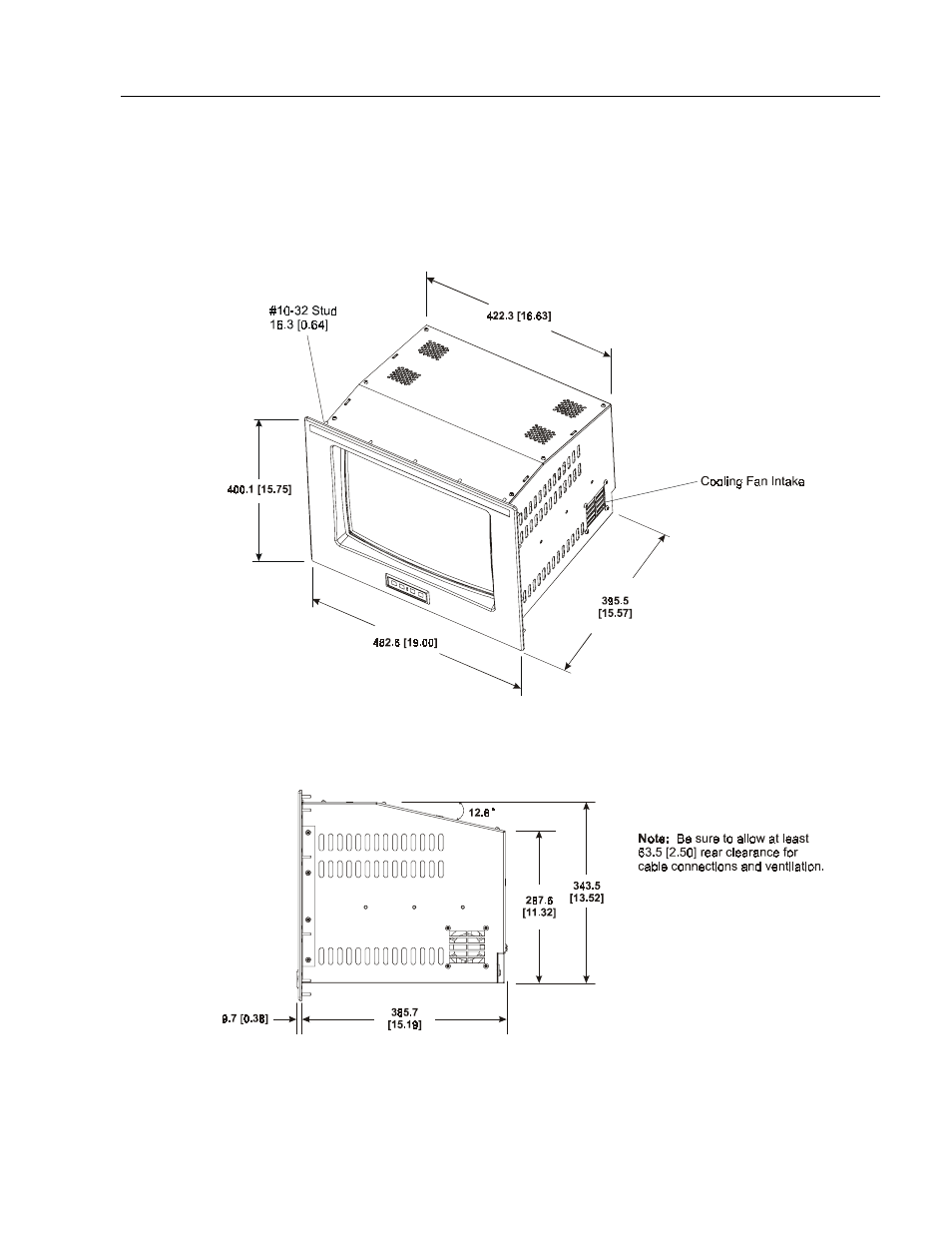 Dimensions | Rockwell Automation 6159 Industrial 17 inch CRT Monitors, Series B User Manual | Page 9 / 36