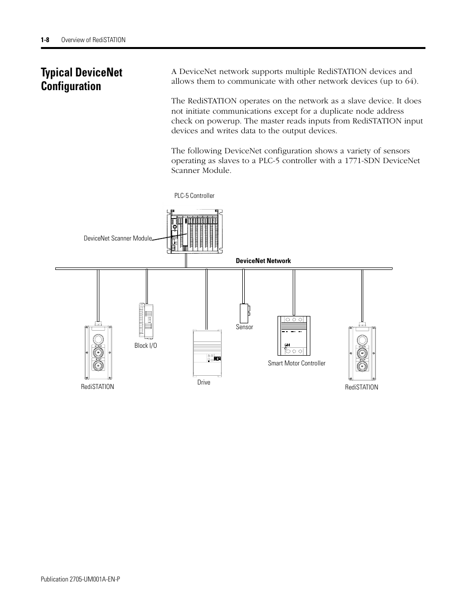 Typical devicenet configuration, Typical devicenet configuration -8 | Rockwell Automation 2705 RediSTATION Operator Interface User Manual User Manual | Page 14 / 64