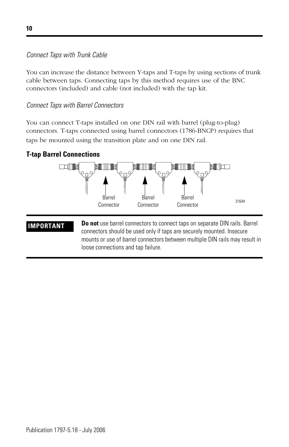 Rockwell Automation 1797-TPYS ControlNet Coax Taps User Manual | Page 10 / 12
