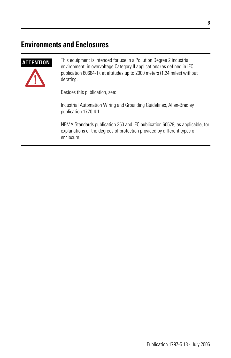 Environments and enclosures | Rockwell Automation 1797-TPYS ControlNet Coax Taps User Manual | Page 3 / 12