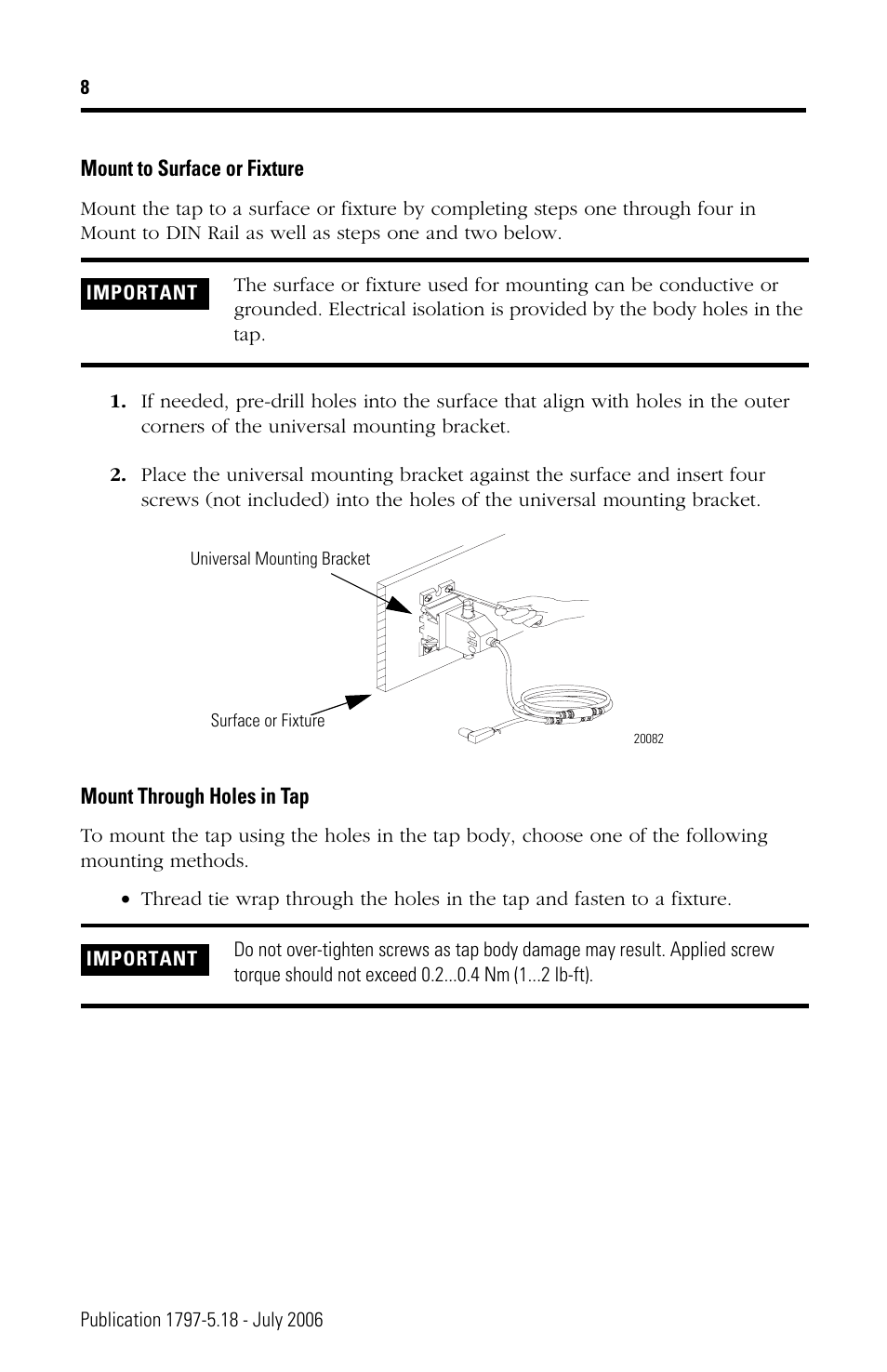 Rockwell Automation 1797-TPYS ControlNet Coax Taps User Manual | Page 8 / 12