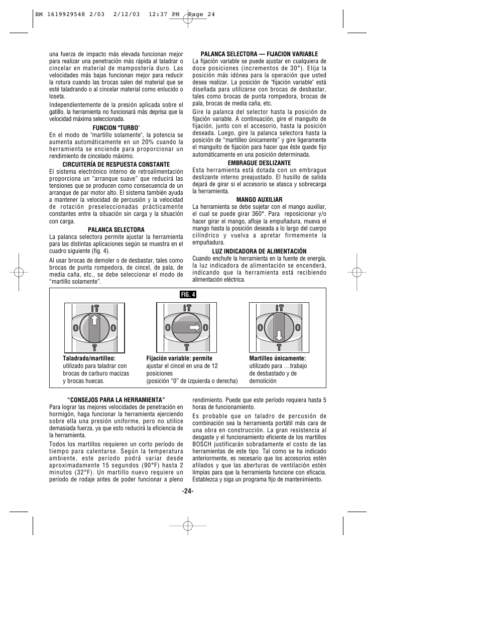 Bosch 11241EVS User Manual | Page 24 / 28