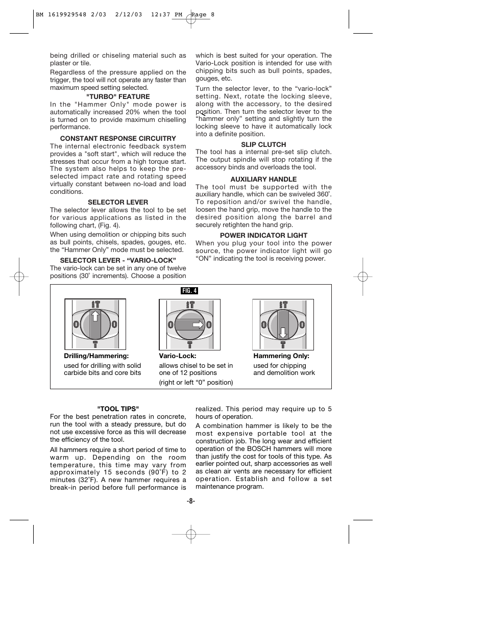 Bosch 11241EVS User Manual | Page 8 / 28