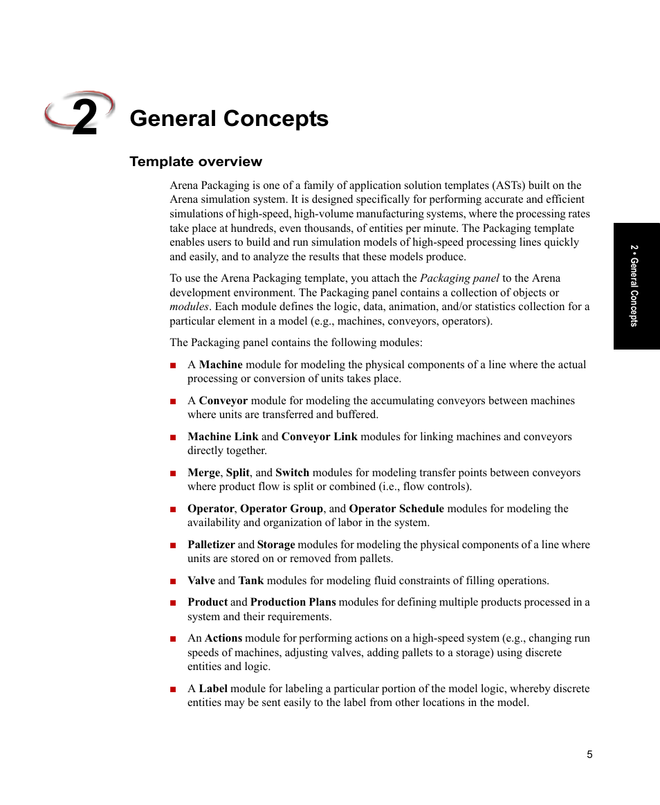 General concepts, Template overview | Rockwell Automation Arena Packaging Users Guide User Manual | Page 11 / 112