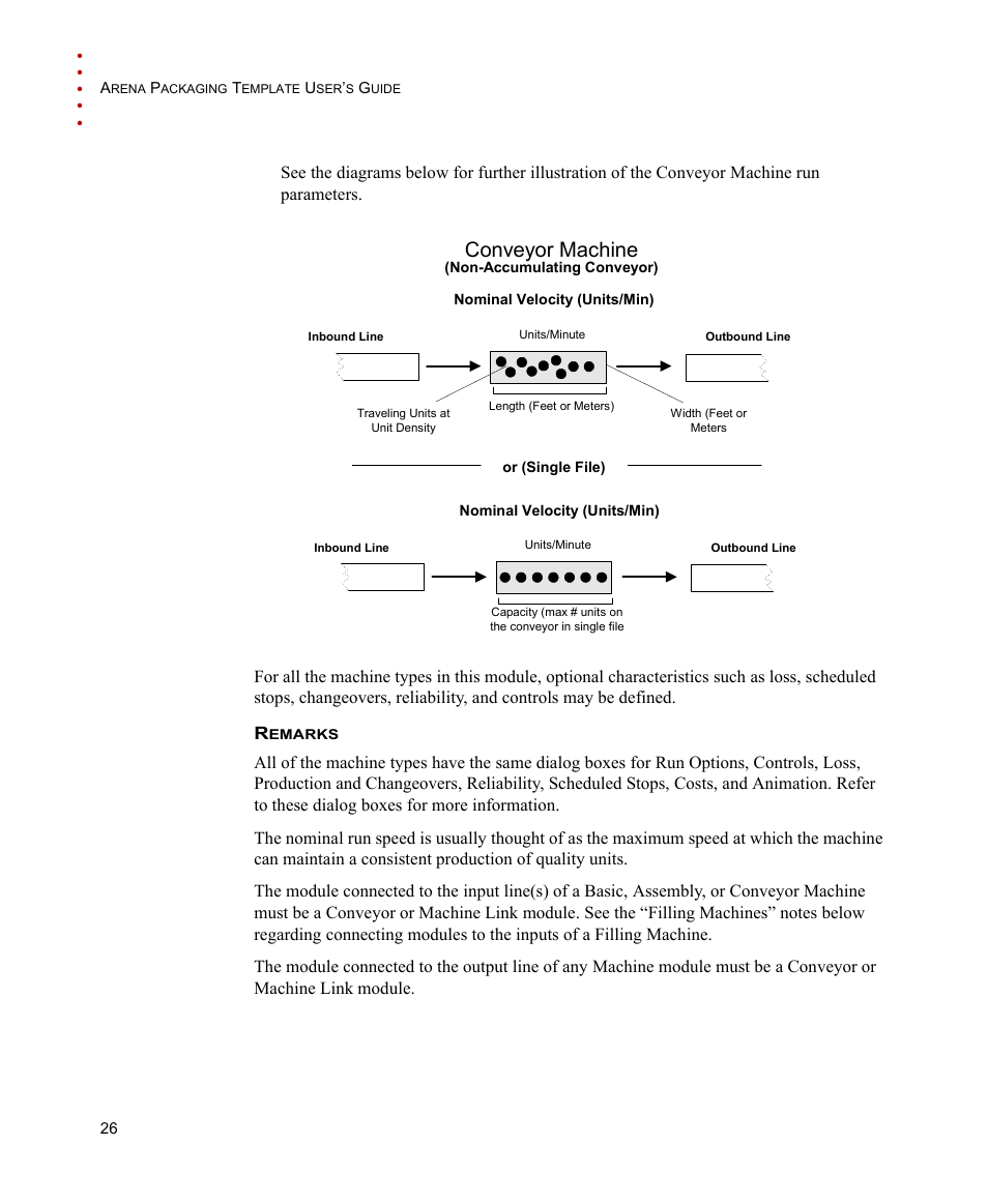 Conveyor machine | Rockwell Automation Arena Packaging Users Guide User Manual | Page 32 / 112