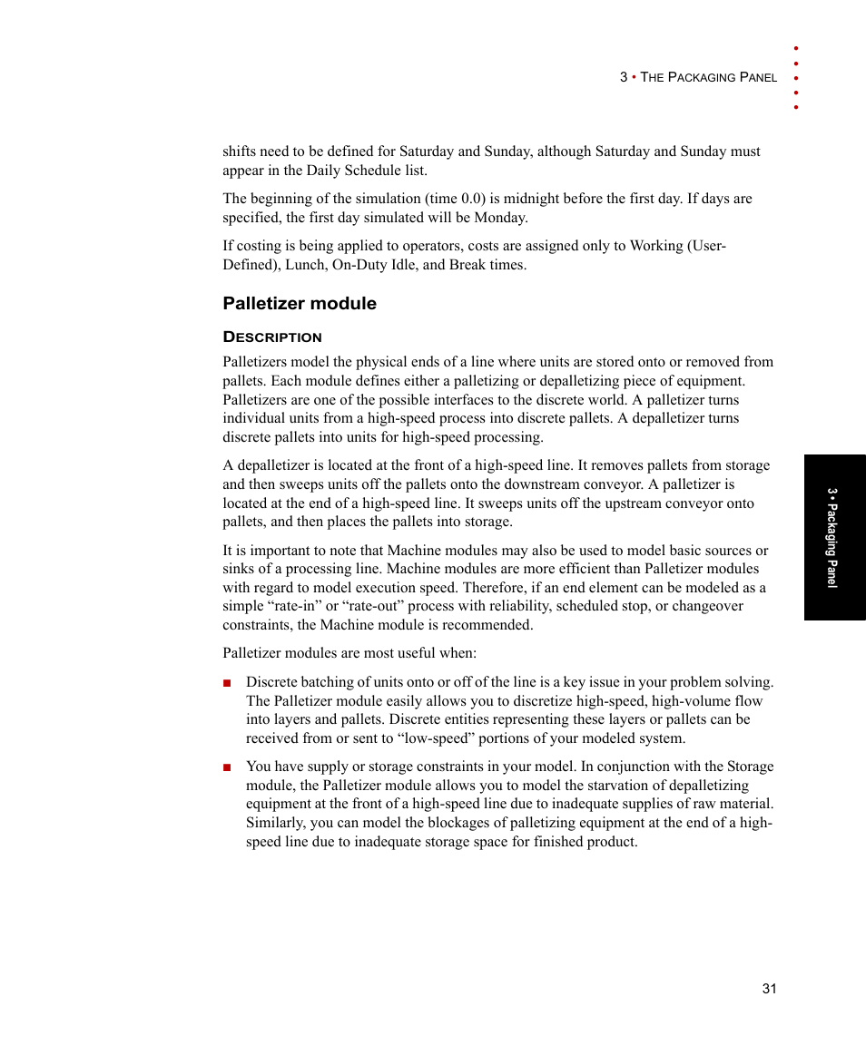 Palletizer module | Rockwell Automation Arena Packaging Users Guide User Manual | Page 37 / 112