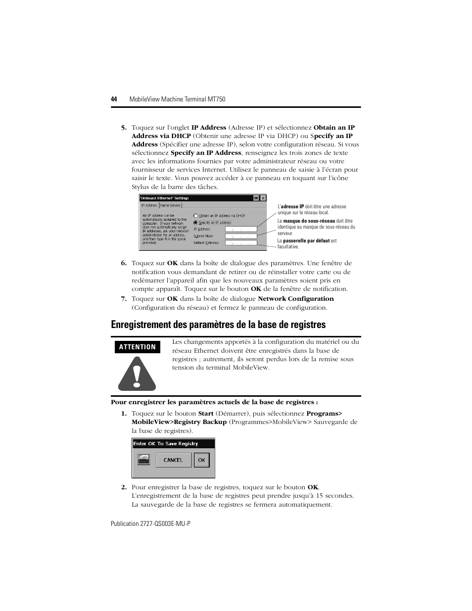 Rockwell Automation 2727-M7P20D1P1, -M7P20D1Q2, -M7P20D1Q3 MobileView Machine Terminal MT750 Quick Start User Manual | Page 44 / 148