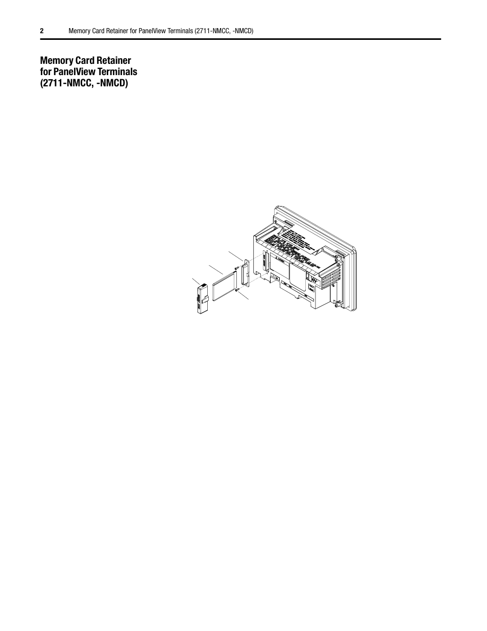 Rockwell Automation 2711-NMCC, -NMCD, -NMCE Memory Card Retainer for PanelView Terminals User Manual | Page 2 / 8