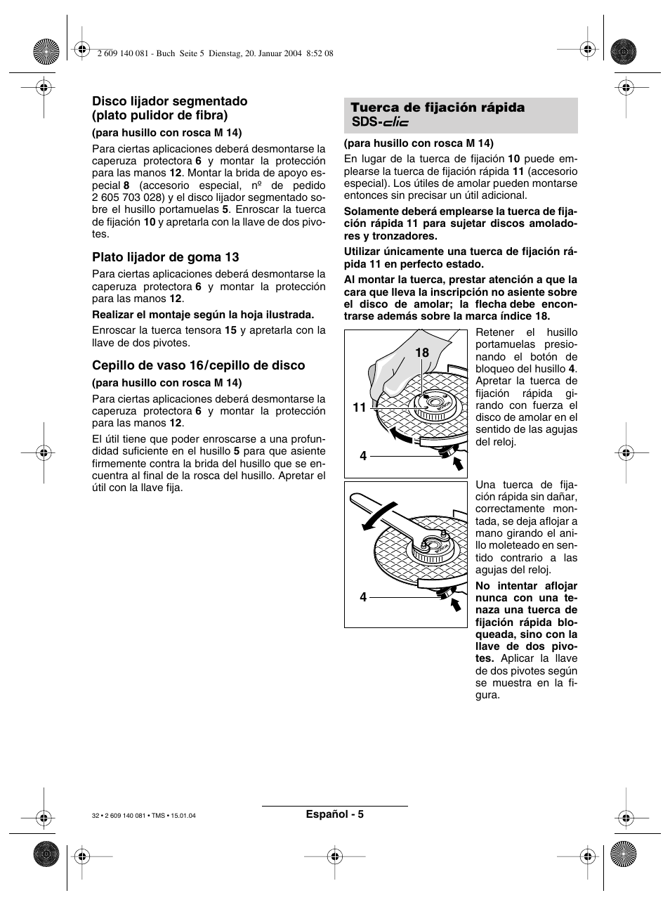 Bosch GWS 6-100 (E) User Manual | Page 16 / 27