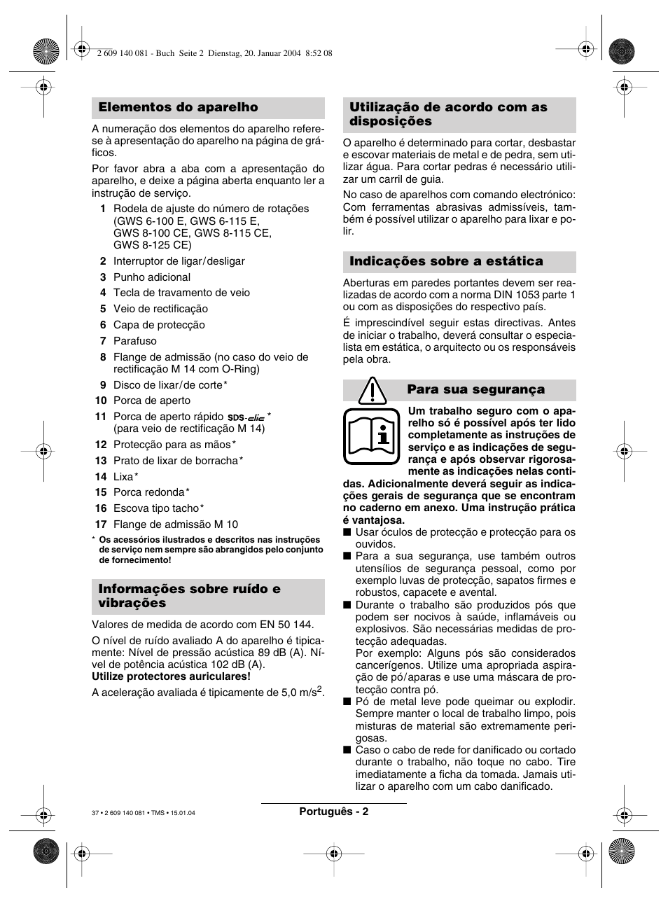 Bosch GWS 6-100 (E) User Manual | Page 21 / 27