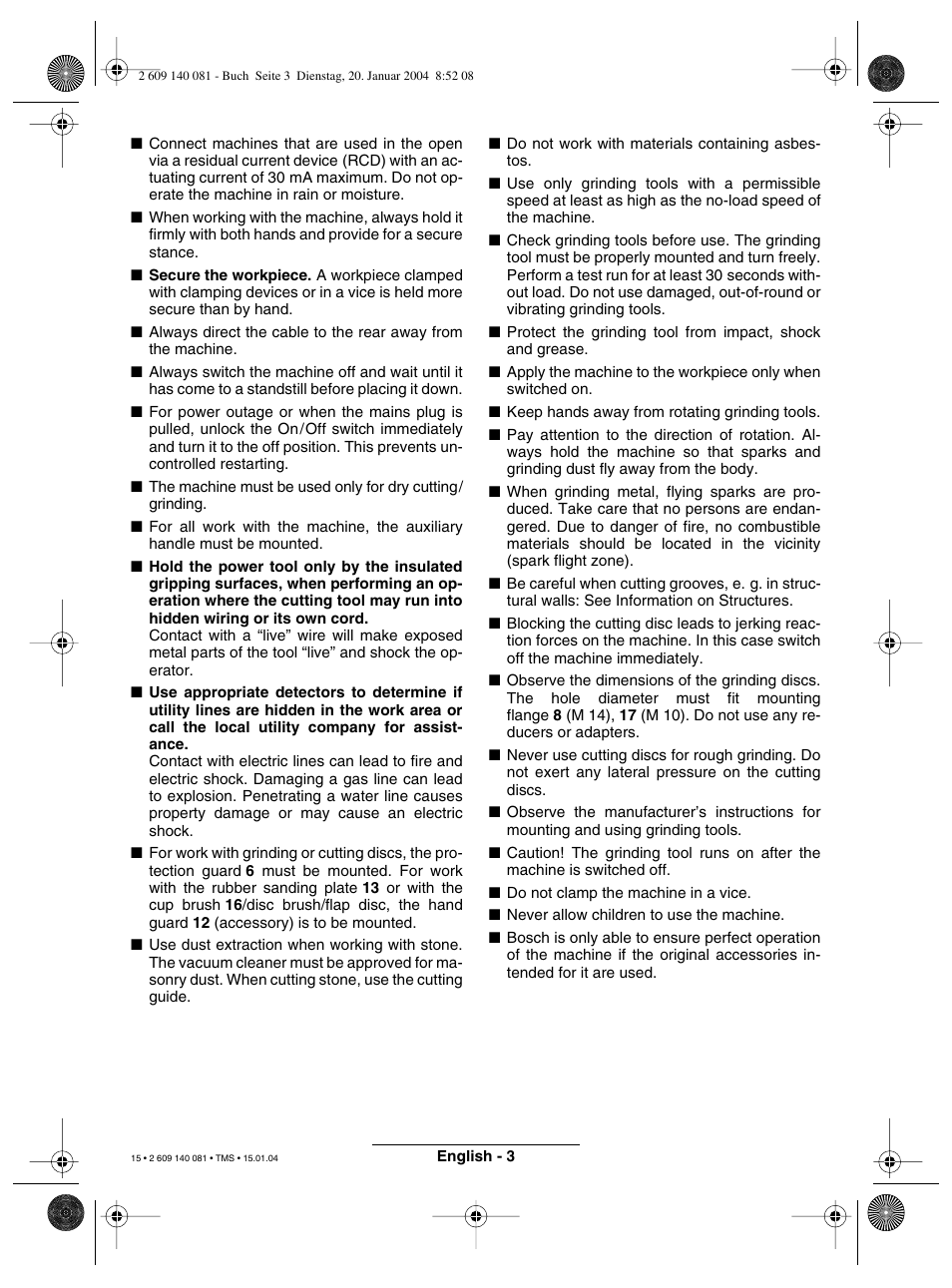 Bosch GWS 6-100 (E) User Manual | Page 7 / 27