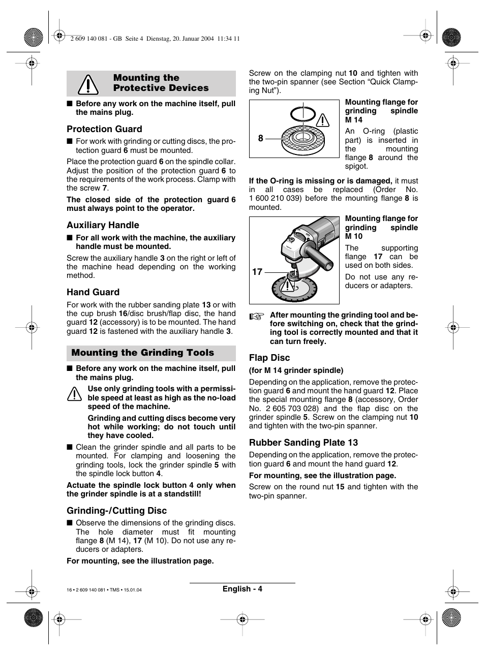 Bosch GWS 6-100 (E) User Manual | Page 8 / 27