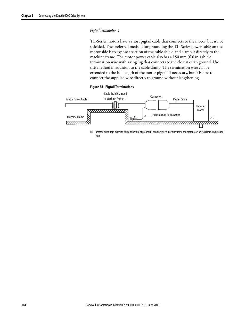Pigtail terminations | Rockwell Automation 2094-xMxx-S Kinetix 6000 Multi-axis Servo Drives User Manual User Manual | Page 104 / 286