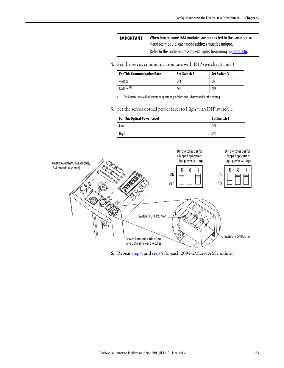 Rockwell Automation 2094-xMxx-S Kinetix 6000 Multi-axis Servo Drives User Manual User Manual | Page 135 / 286