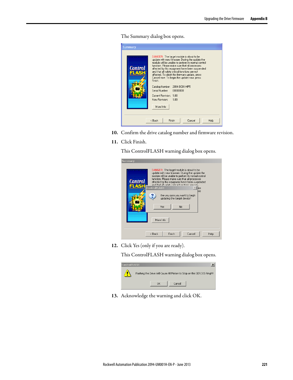 Rockwell Automation 2094-xMxx-S Kinetix 6000 Multi-axis Servo Drives User Manual User Manual | Page 221 / 286