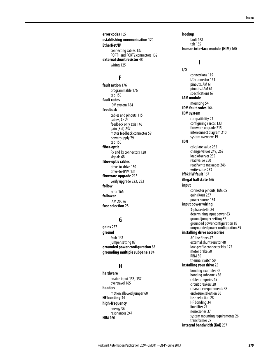 Rockwell Automation 2094-xMxx-S Kinetix 6000 Multi-axis Servo Drives User Manual User Manual | Page 279 / 286