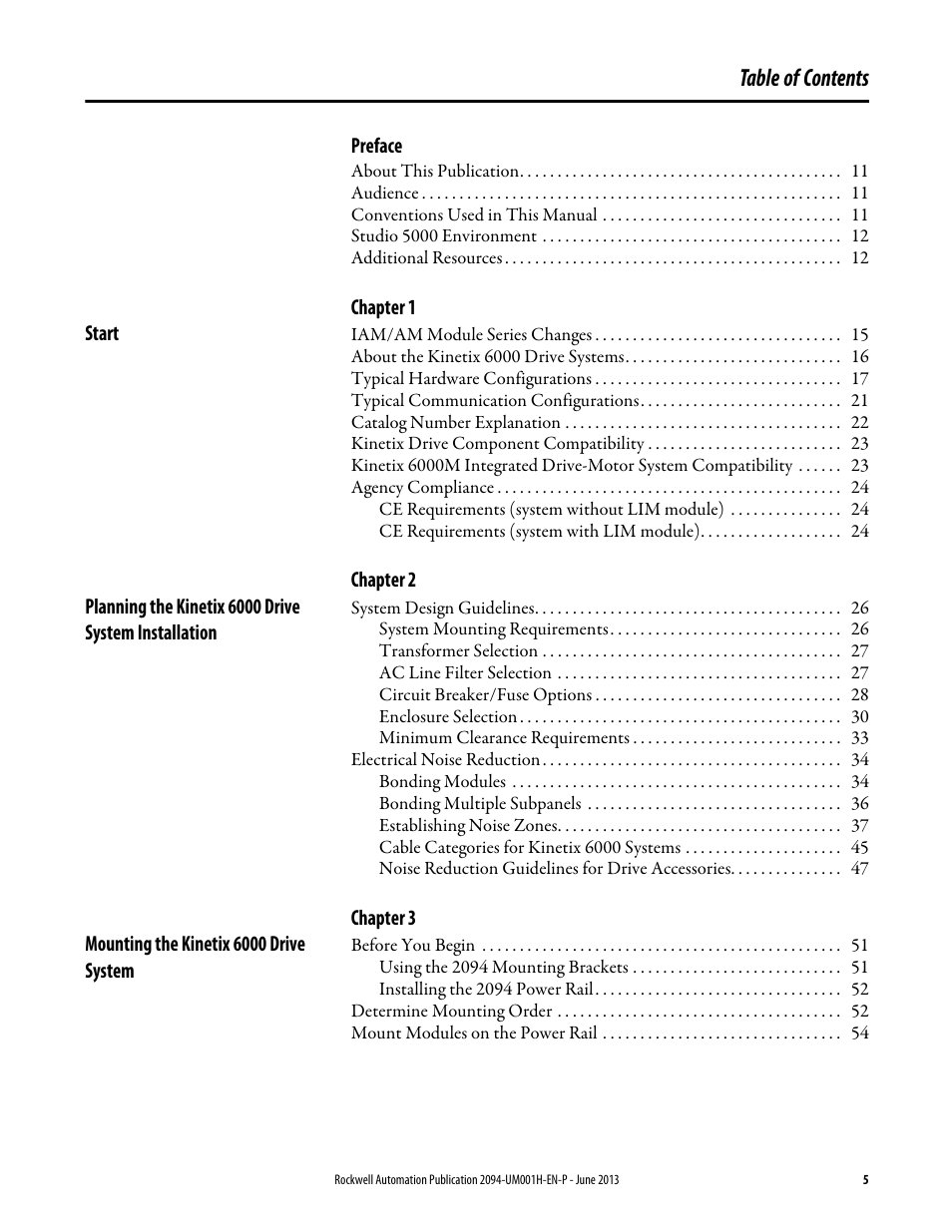 Rockwell Automation 2094-xMxx-S Kinetix 6000 Multi-axis Servo Drives User Manual User Manual | Page 5 / 286