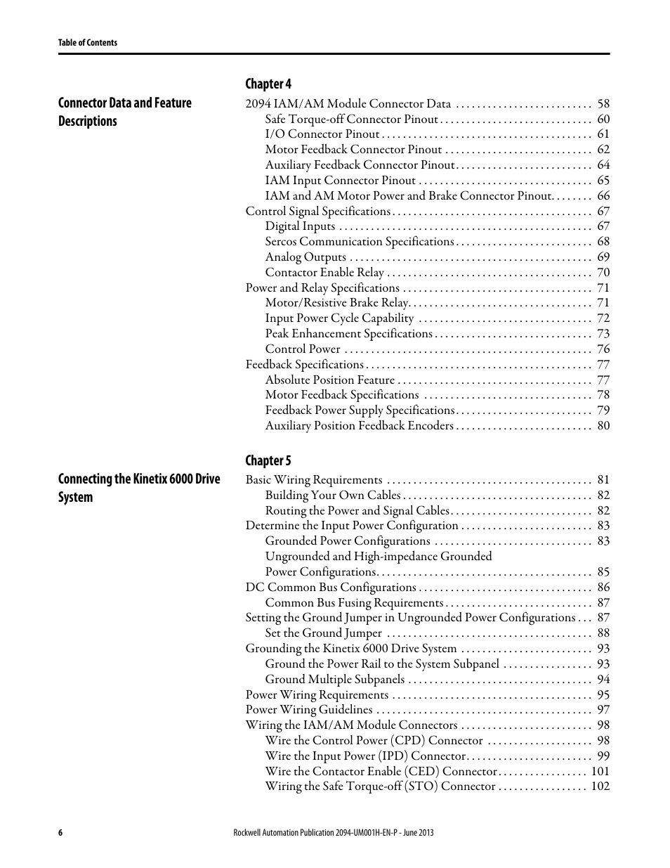Rockwell Automation 2094-xMxx-S Kinetix 6000 Multi-axis Servo Drives User Manual User Manual | Page 6 / 286