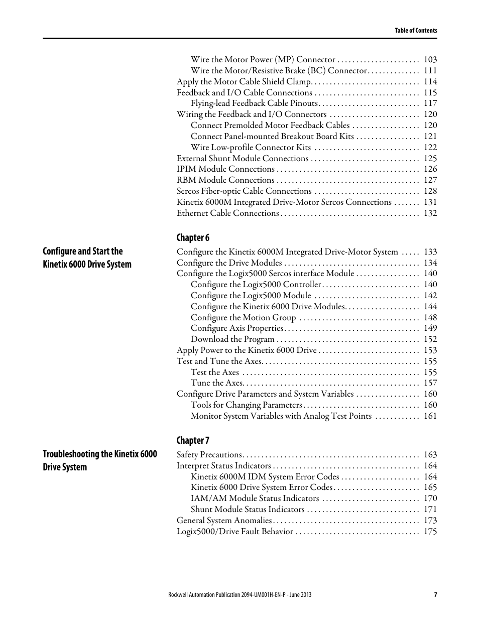 Rockwell Automation 2094-xMxx-S Kinetix 6000 Multi-axis Servo Drives User Manual User Manual | Page 7 / 286