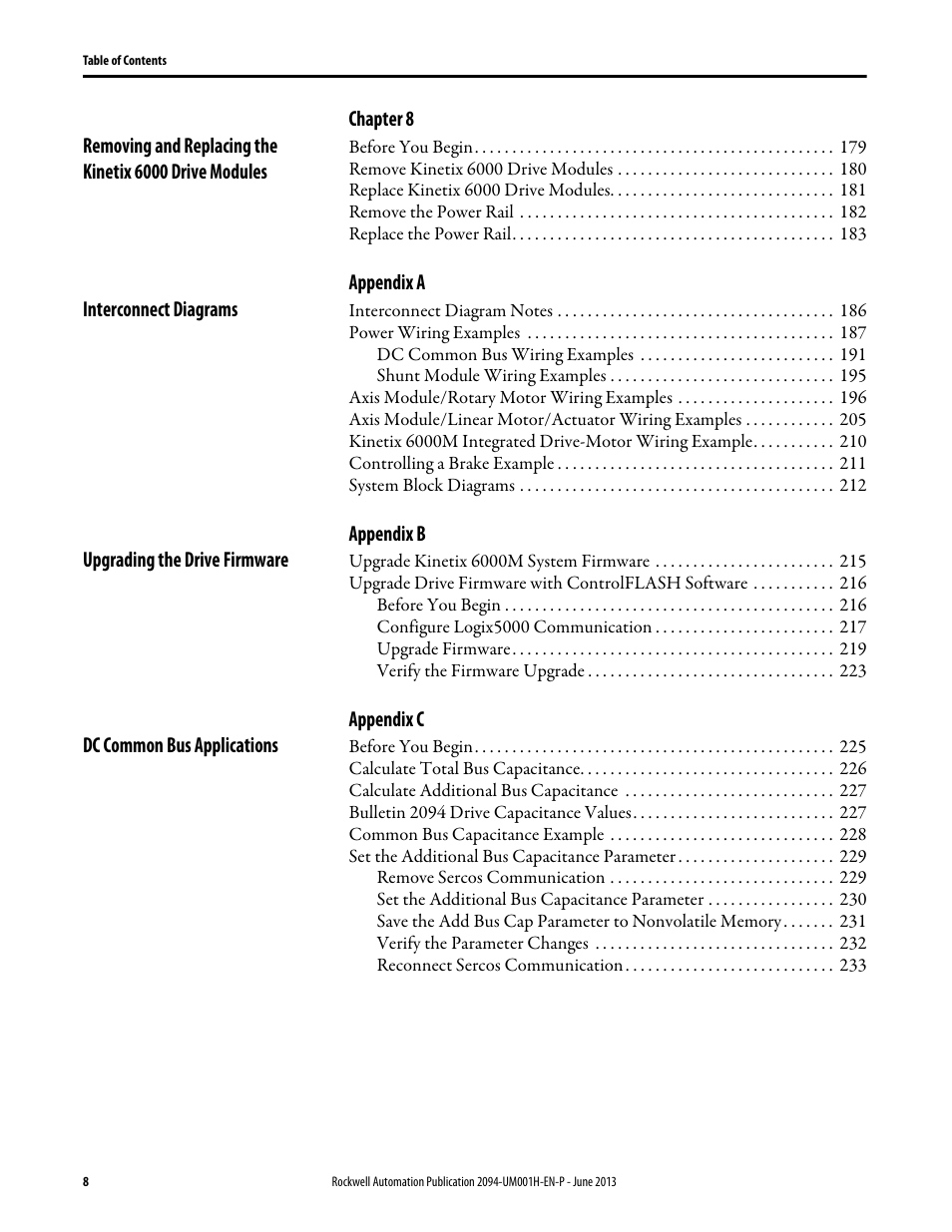 Rockwell Automation 2094-xMxx-S Kinetix 6000 Multi-axis Servo Drives User Manual User Manual | Page 8 / 286