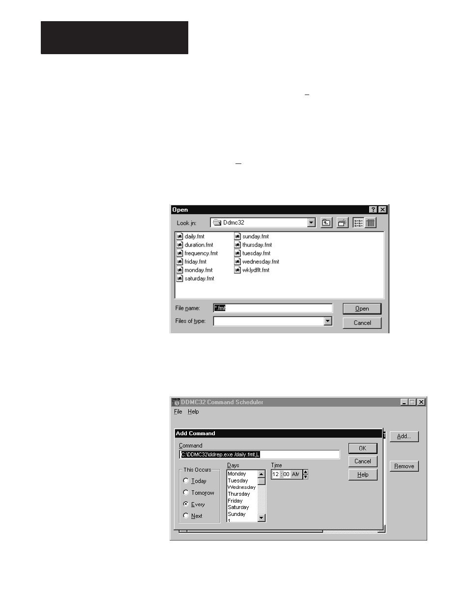 Scheduling a report | Rockwell Automation D64046.5.1 U MNL WIN DDMC User Manual | Page 142 / 162