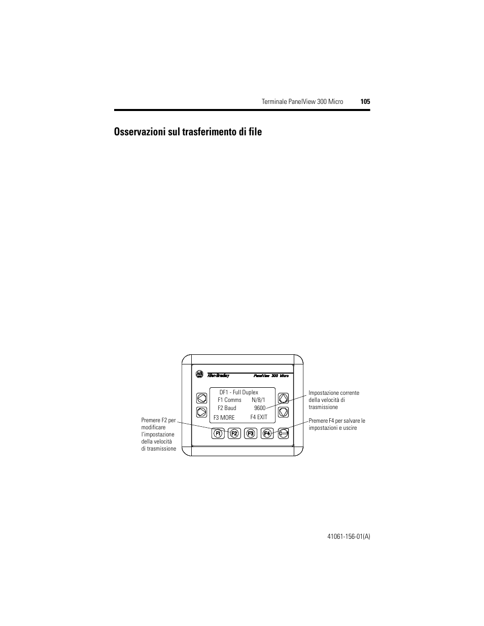 Osservazioni sul trasferimento di file | Rockwell Automation 2711-M3A18L1_M3A19L1 PanelView 300 Micro Terminals Installation Instructions User Manual | Page 105 / 116