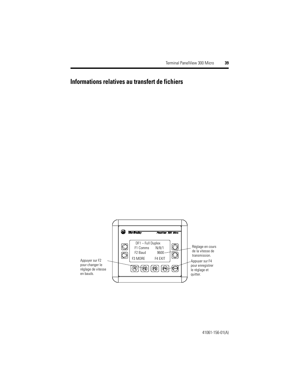Informations relatives au transfert de fichiers | Rockwell Automation 2711-M3A18L1_M3A19L1 PanelView 300 Micro Terminals Installation Instructions User Manual | Page 39 / 116