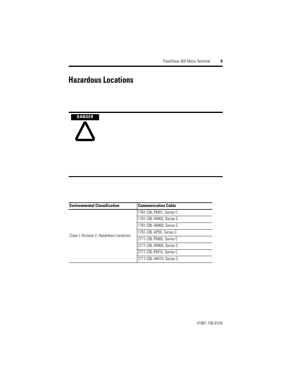 Hazardous locations | Rockwell Automation 2711-M3A18L1_M3A19L1 PanelView 300 Micro Terminals Installation Instructions User Manual | Page 5 / 116