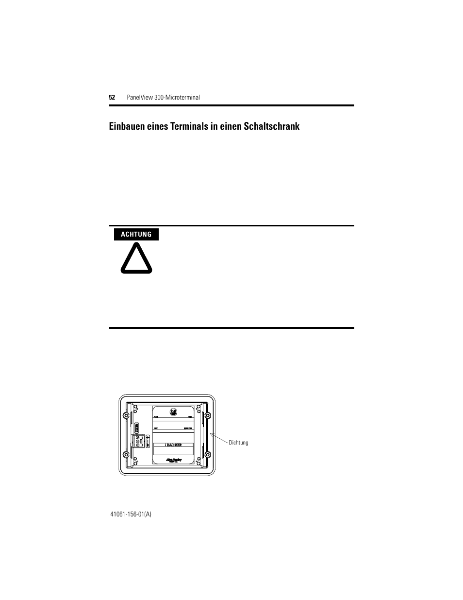 Einbauen eines terminals in einen schaltschrank | Rockwell Automation 2711-M3A18L1_M3A19L1 PanelView 300 Micro Terminals Installation Instructions User Manual | Page 52 / 116