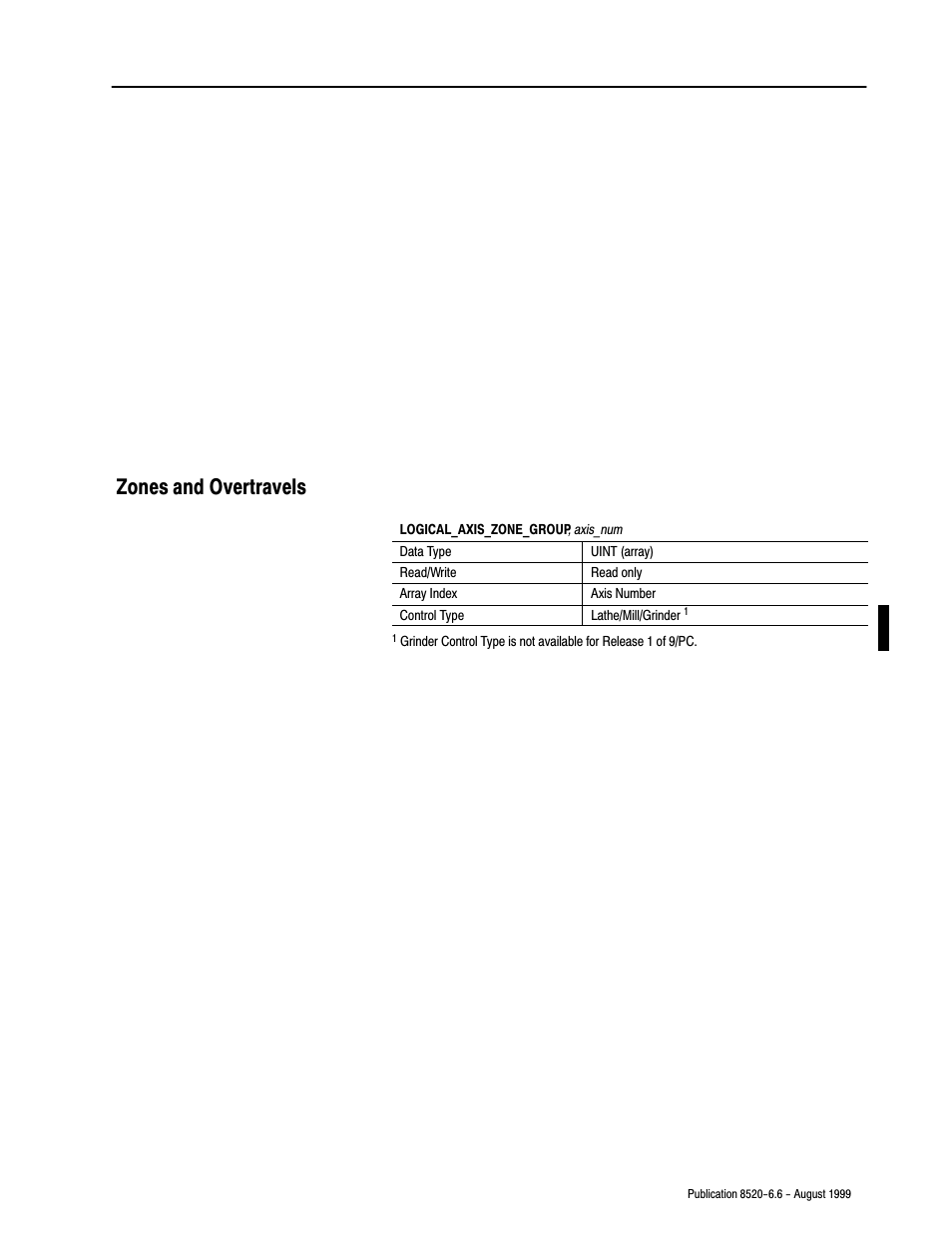 Zones and overtravels | Rockwell Automation 8520-9API 9/Series OCI API Developer's Guide User Manual | Page 111 / 263