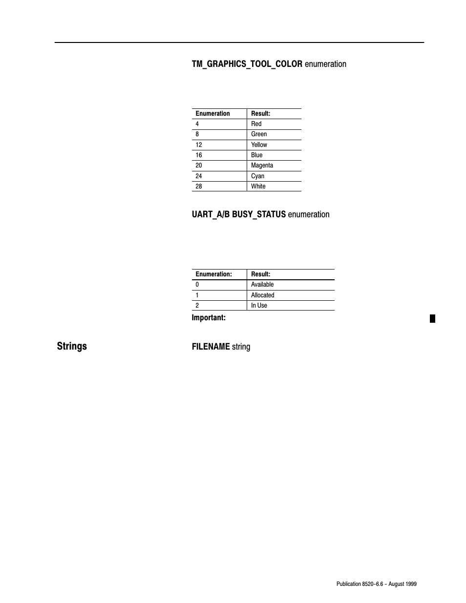 Strings | Rockwell Automation 8520-9API 9/Series OCI API Developer's Guide User Manual | Page 187 / 263