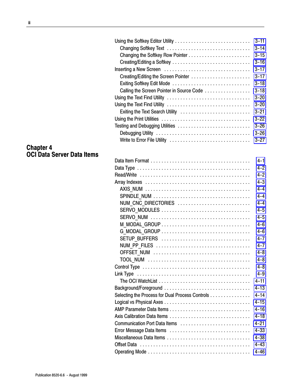 Chapter 4 oci data server data items | Rockwell Automation 8520-9API 9/Series OCI API Developer's Guide User Manual | Page 4 / 263