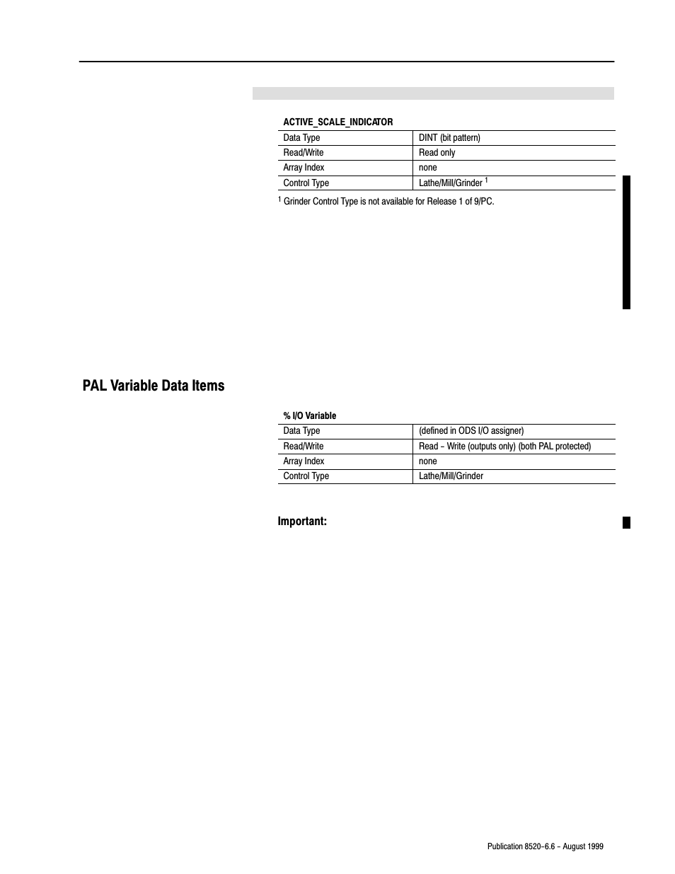 Pal variable data items | Rockwell Automation 8520-9API 9/Series OCI API Developer's Guide User Manual | Page 95 / 263