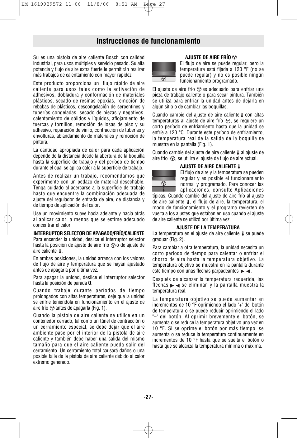 Instrucciones de funcionamiento | Bosch 1944LCD User Manual | Page 27 / 32