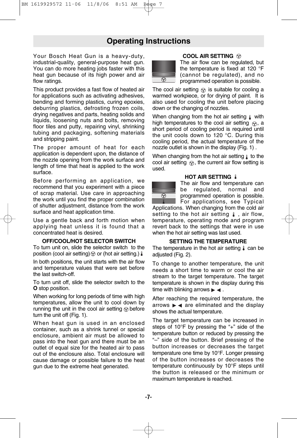 Operating instructions | Bosch 1944LCD User Manual | Page 7 / 32