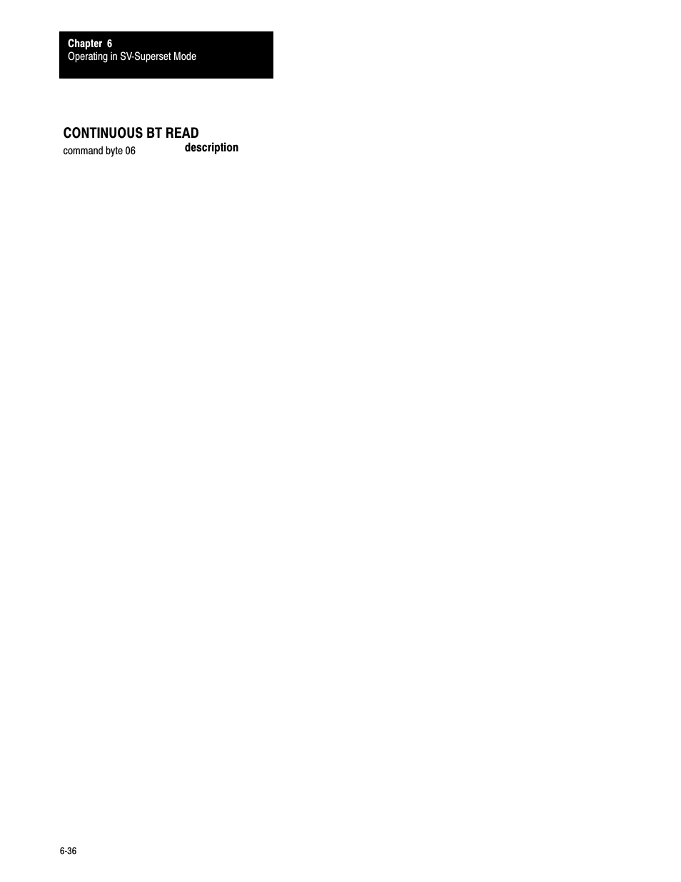 6ć36, Continuous bt read | Rockwell Automation 6008-SV2R VMEbus remote I/O Scanner User Manual | Page 117 / 194