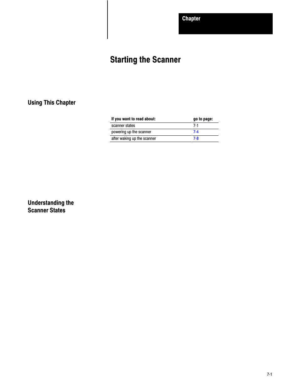 7 - starting the scanner, Starting the scanner | Rockwell Automation 6008-SV2R VMEbus remote I/O Scanner User Manual | Page 127 / 194