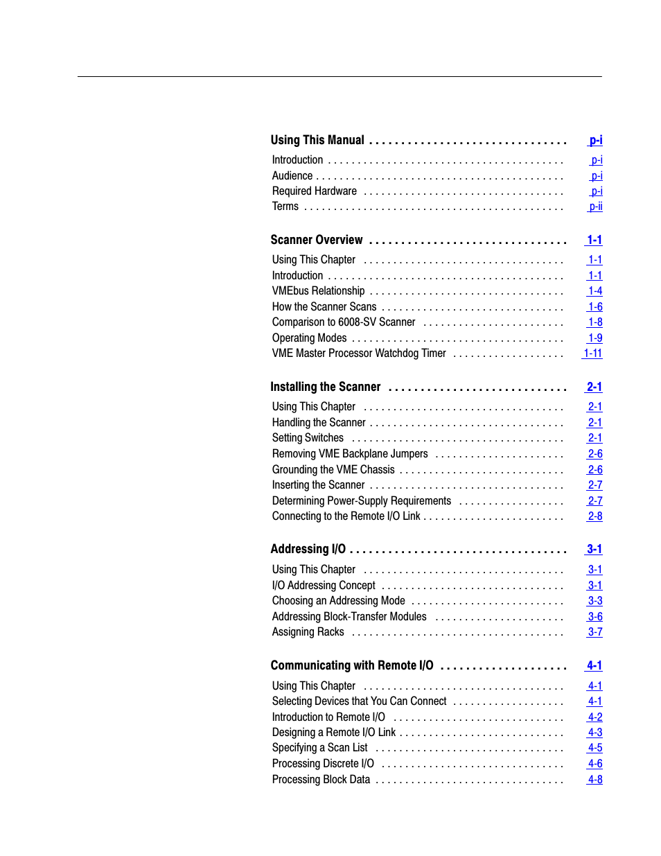 Rockwell Automation 6008-SV2R VMEbus remote I/O Scanner User Manual | Page 3 / 194