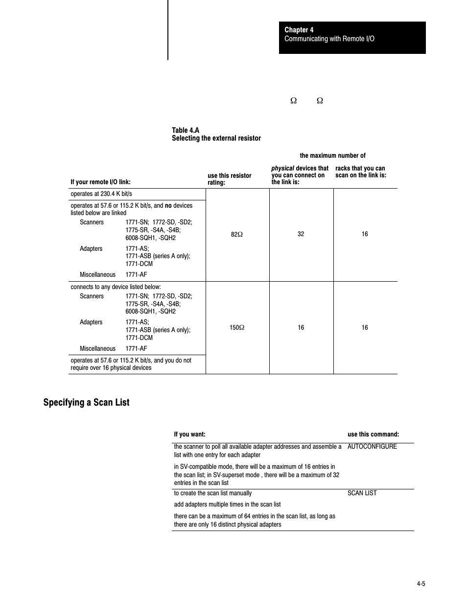 Specifying a scan list | Rockwell Automation 6008-SV2R VMEbus remote I/O Scanner User Manual | Page 42 / 194