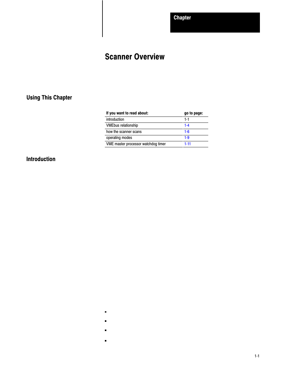 1 - scanner overview, Scanner overview | Rockwell Automation 6008-SV2R VMEbus remote I/O Scanner User Manual | Page 9 / 194