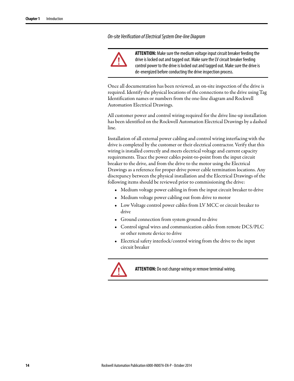 Rockwell Automation 6000 PowerFlex Medium Voltage Variable Frequency Drive Commissioning Manual User Manual | Page 14 / 98