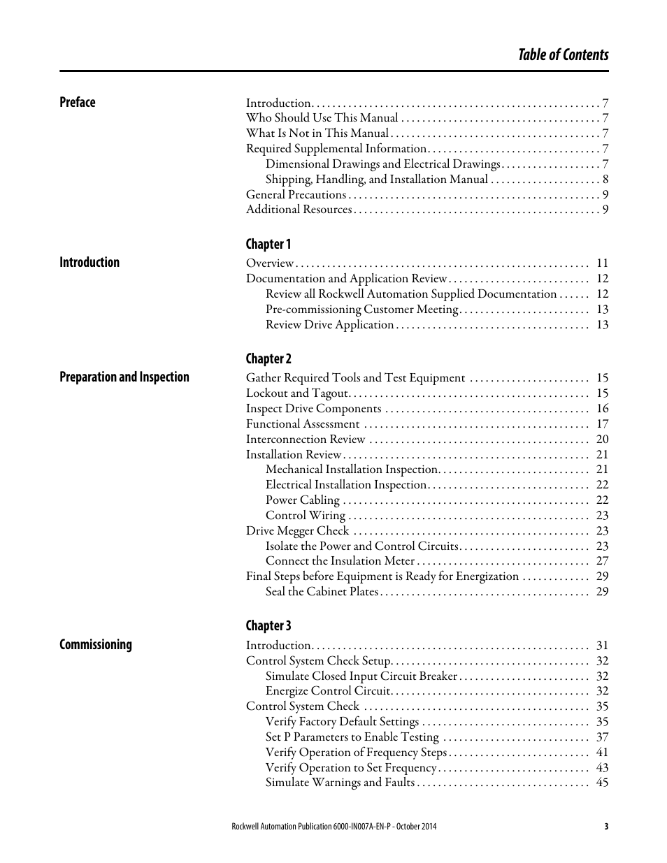 Rockwell Automation 6000 PowerFlex Medium Voltage Variable Frequency Drive Commissioning Manual User Manual | Page 3 / 98