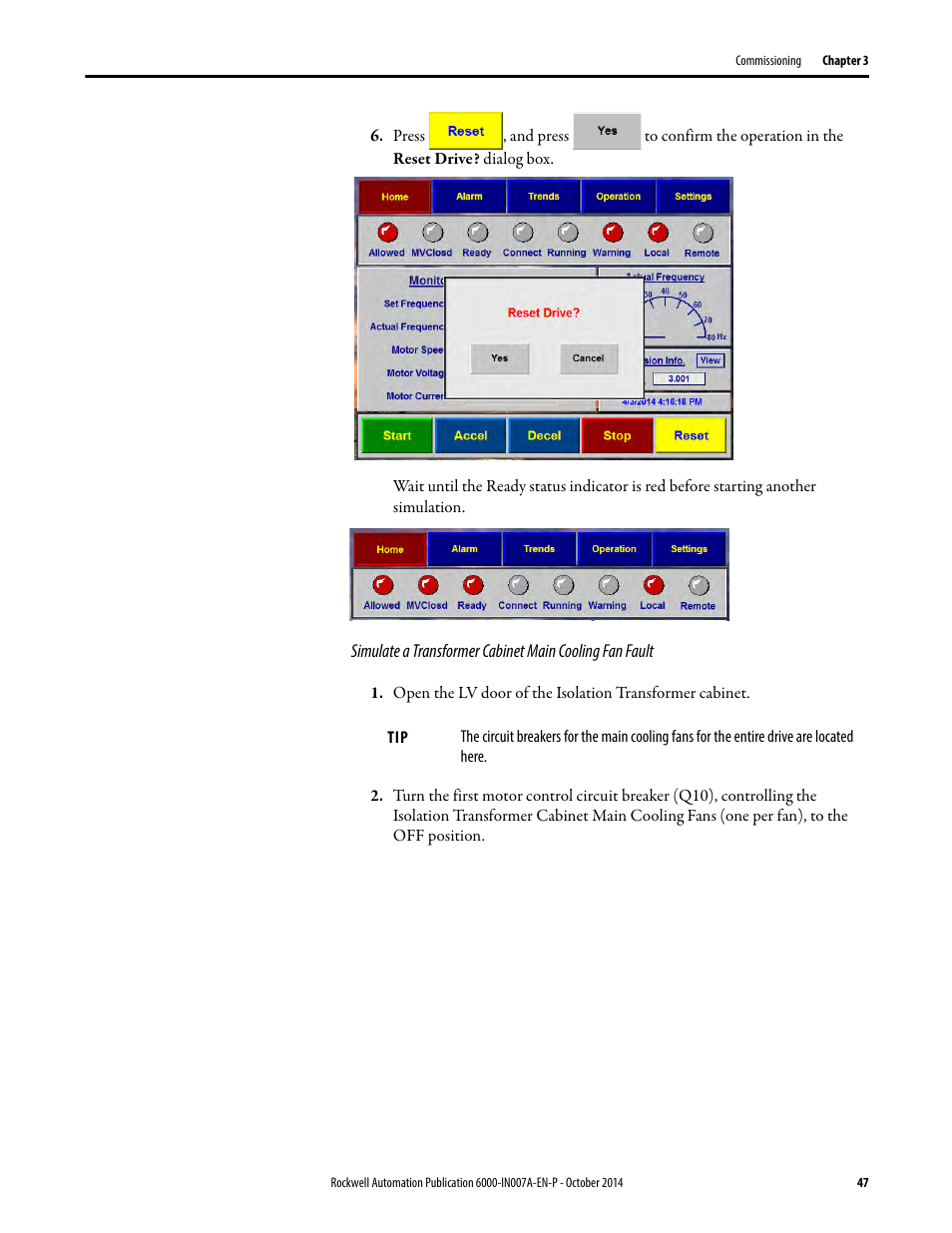 Rockwell Automation 6000 PowerFlex Medium Voltage Variable Frequency Drive Commissioning Manual User Manual | Page 47 / 98