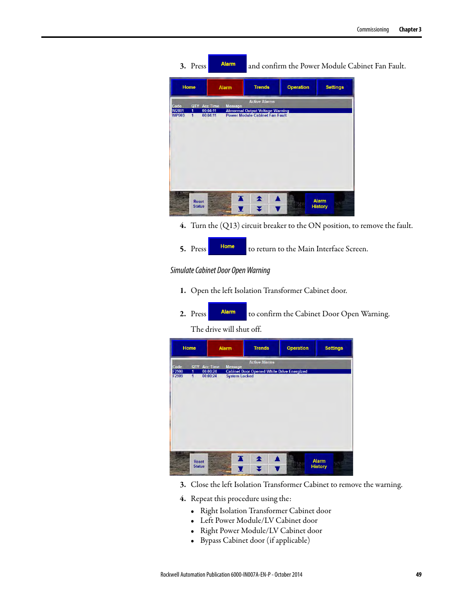 Rockwell Automation 6000 PowerFlex Medium Voltage Variable Frequency Drive Commissioning Manual User Manual | Page 49 / 98