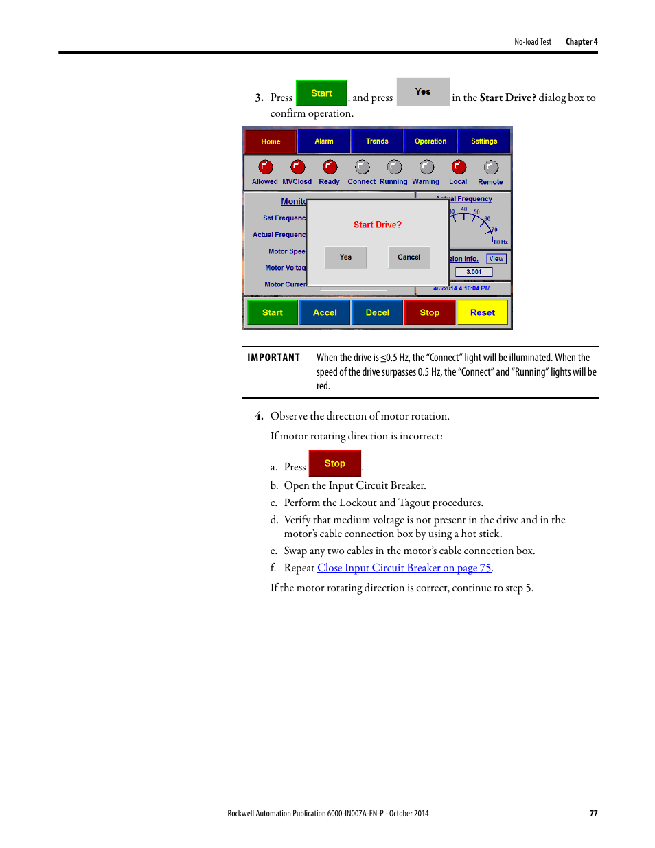 Rockwell Automation 6000 PowerFlex Medium Voltage Variable Frequency Drive Commissioning Manual User Manual | Page 77 / 98