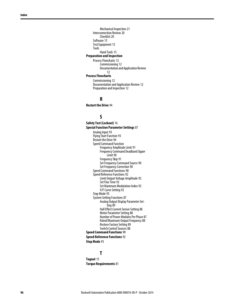 Rockwell Automation 6000 PowerFlex Medium Voltage Variable Frequency Drive Commissioning Manual User Manual | Page 96 / 98