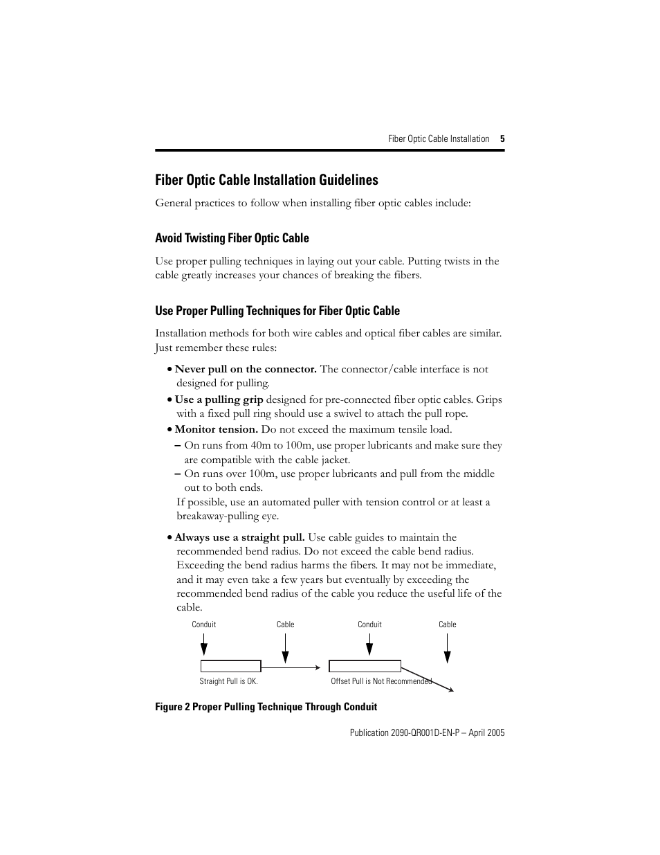 Fiber optic cable installation guidelines, Avoid twisting fiber optic cable | Rockwell Automation 2090-SCVPx Fiber Optic Cable Installation Quick Reference User Manual | Page 5 / 12
