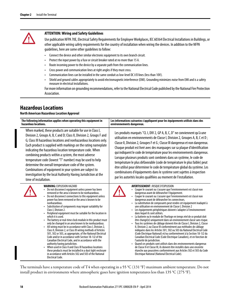 Hazardous locations | Rockwell Automation 2711PC-xxxx PanelView Plus 6 Compact Terminals User Manual User Manual | Page 18 / 162