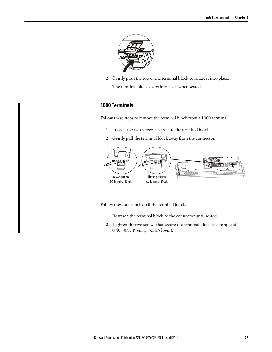1000 terminals | Rockwell Automation 2711PC-xxxx PanelView Plus 6 Compact Terminals User Manual User Manual | Page 27 / 162