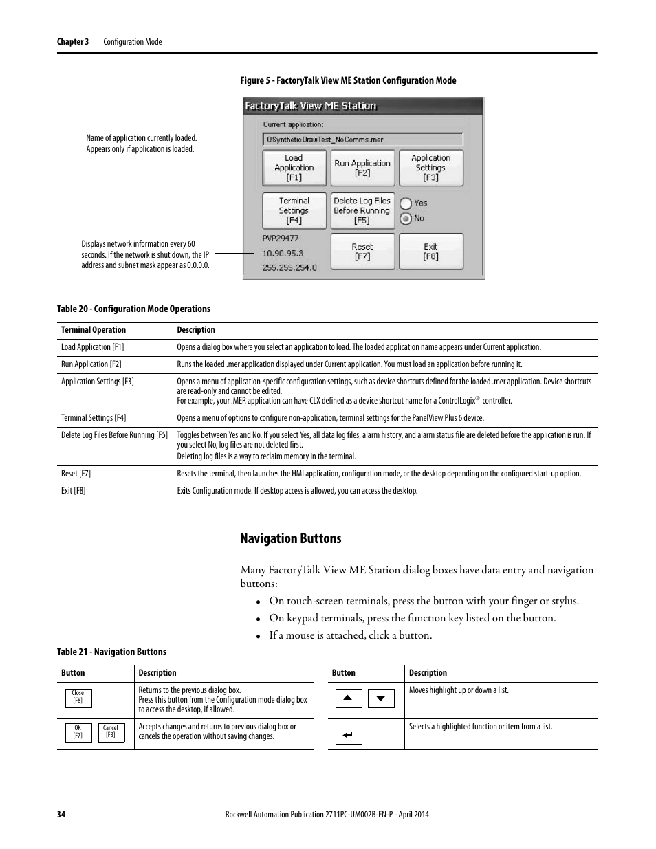Navigation buttons | Rockwell Automation 2711PC-xxxx PanelView Plus 6 Compact Terminals User Manual User Manual | Page 34 / 162